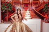 Sparkly Gold Lace Ball Gowns Off The Shoulder Prom Dresses 66709 viniodress Custom Colors / US16