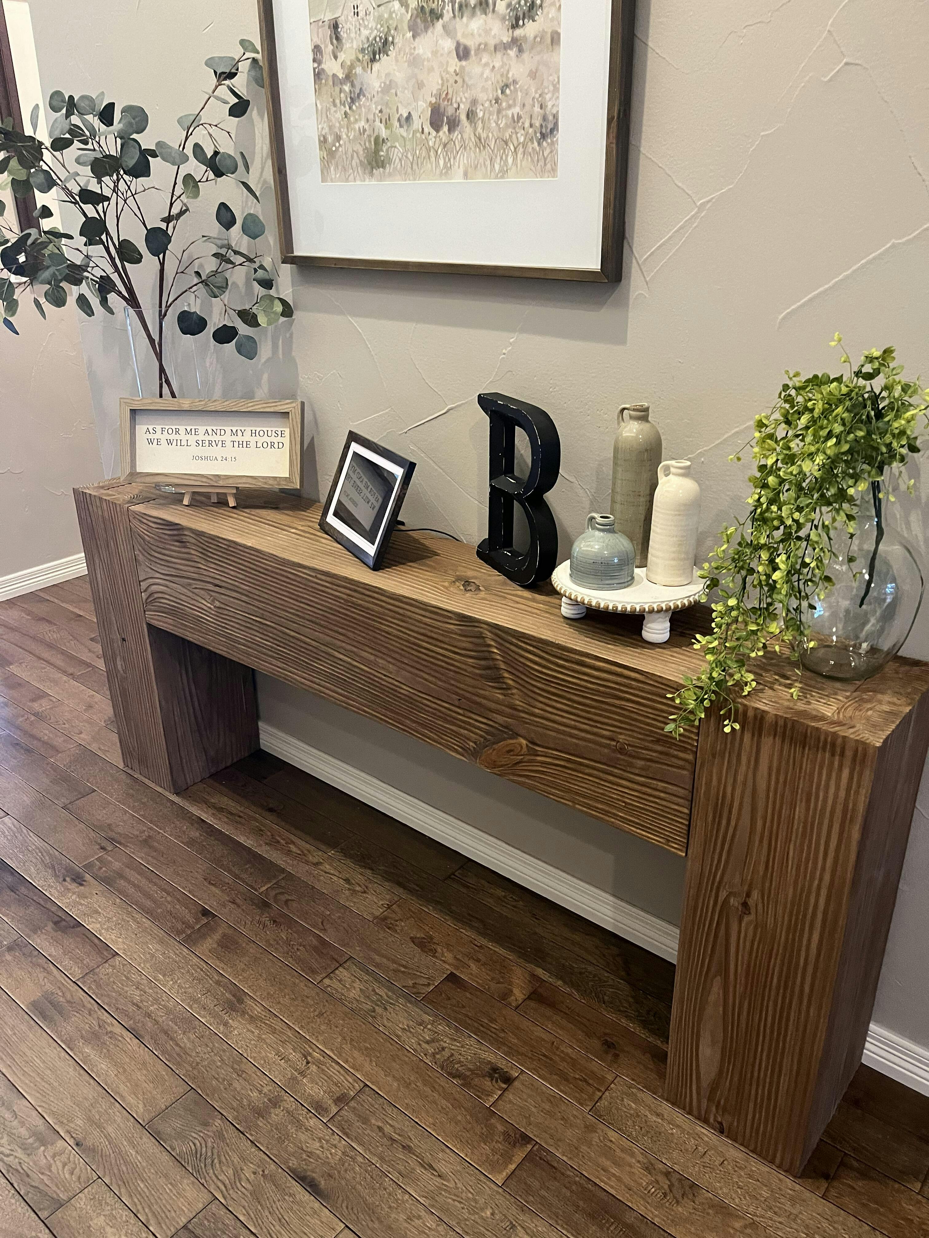 Modern Rustic Console Table - Soft Brown – Vinna Home & Kitchen