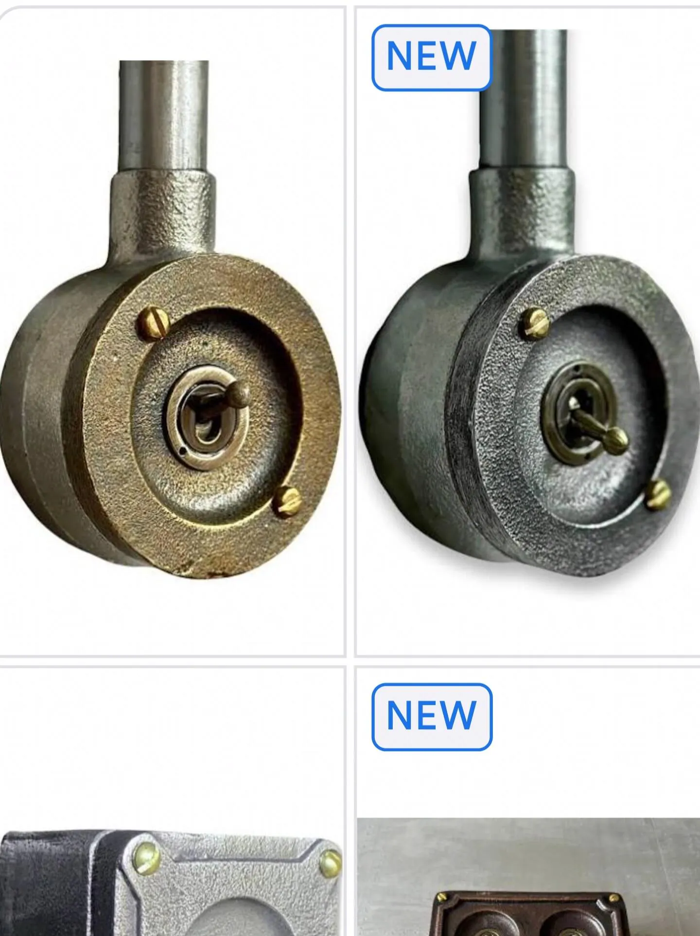 Single Gang Bronze Conduit Metal Light Switch Industrial 2 Way