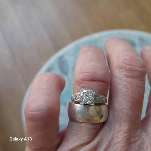 Art Deco 18ct Platinum diamond solitaire engagement ring 0.25ct