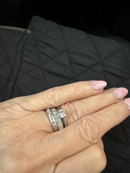 Art Deco platinum old cut natural Diamond full eternity wedding band 1920's ~ Size L