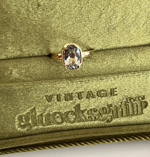 Ring Prasiolith facettiert 18KT