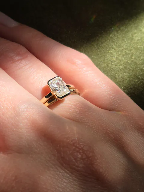 Emerald cut Diamant Ring 18KT