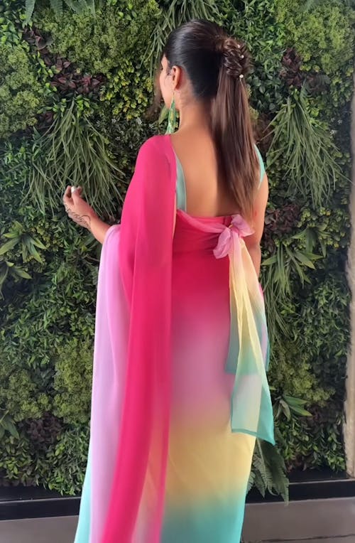 1 Min Ready To Wear Alia Bhatt Saree In Imported Georgette With Heavy Blouse
