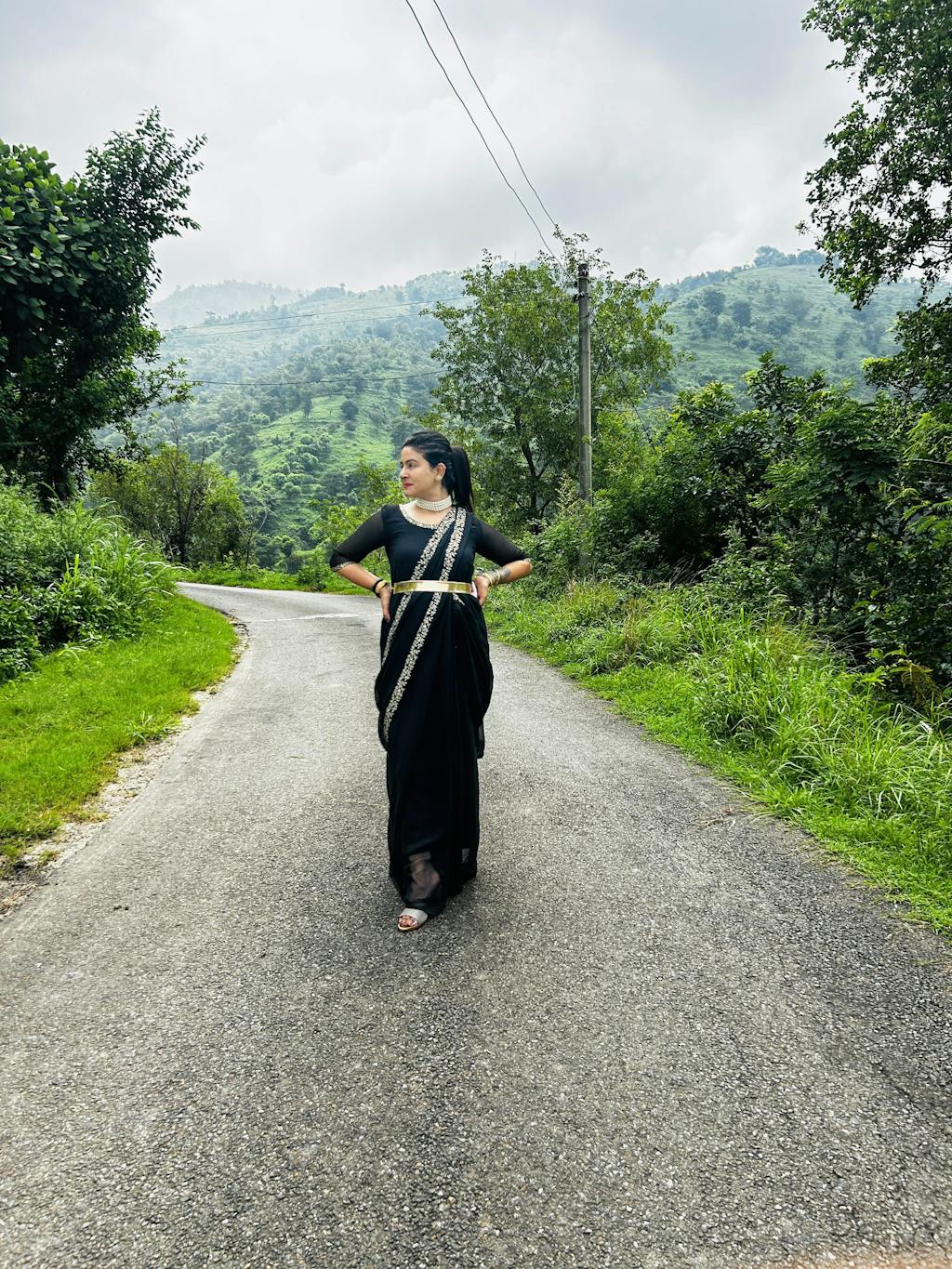 Trending Hit Ready To Wear Gown Saree In Hand Work Design