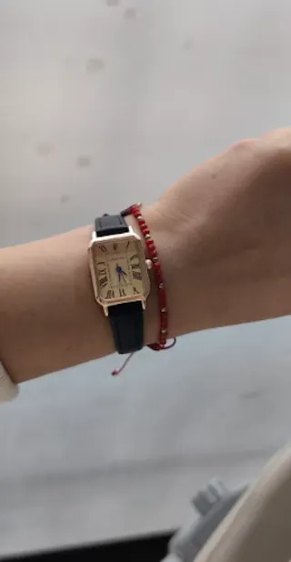 Florenza Leather Women's Watch With Square Case Gold