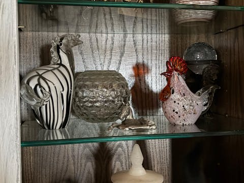 Quiet Rooster Art Glass Sculpture