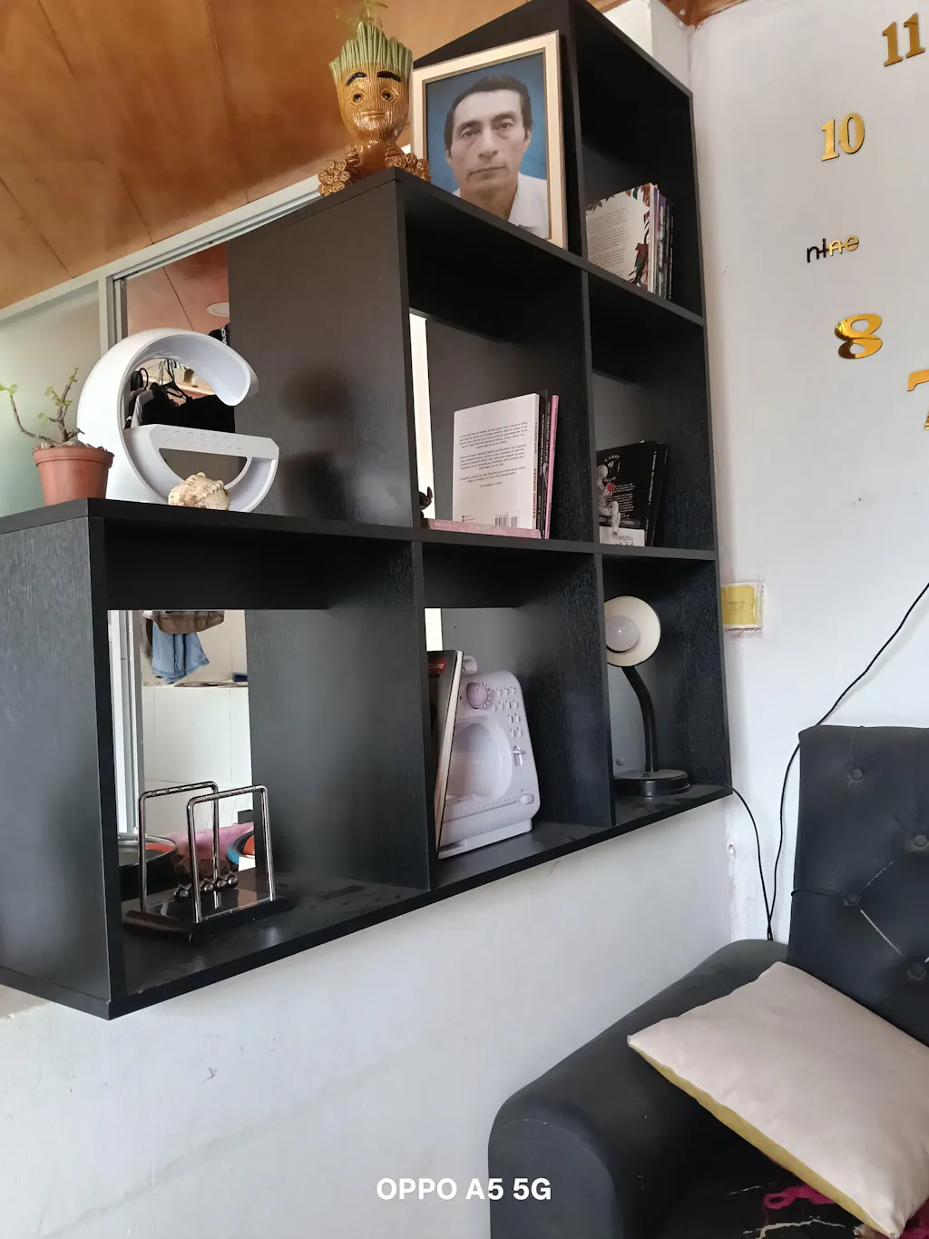 Biblioteca Zamur, Wengue, con Variedad de Espacios Para Libros y Artículos Decorativos