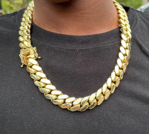 Customer photo — Miami Cuban Link Gold Plated Chain