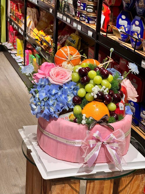 Giỏ Trái Cây Táo, Cherry Tông Hồng Pastel Lý Tưởng Tặng Phái Đẹp