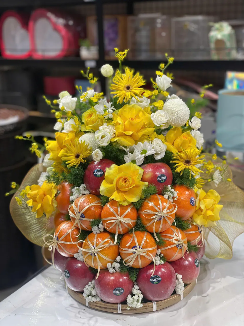 Tháp Trái Cây - Táo Đỏ, Quýt Đẹp Sang Trọng Kính Lễ, Dâng Cúng