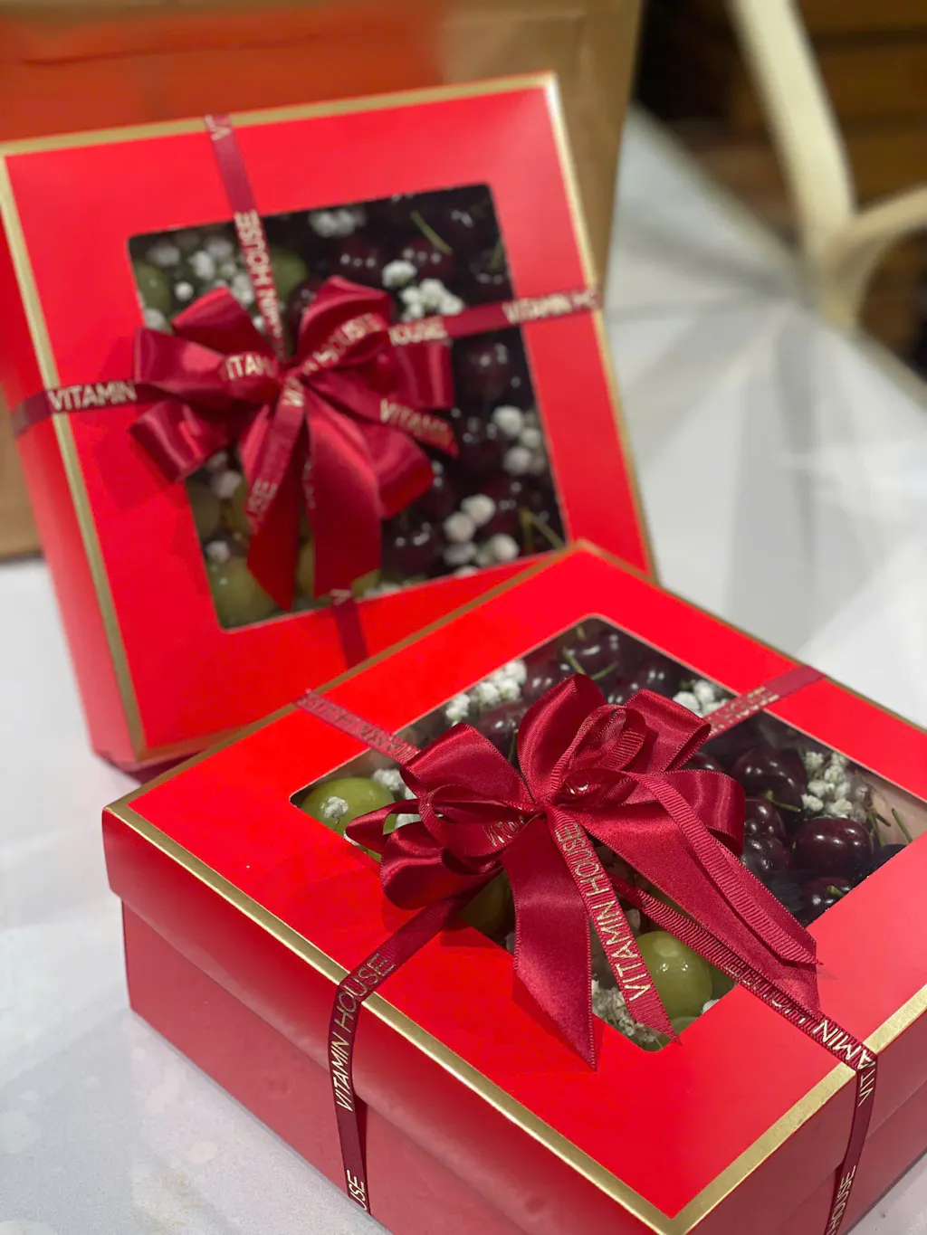 Hộp Quà Trái Cây Nho, Cherry Sang Trọng Tặng Nhiều Dịp
