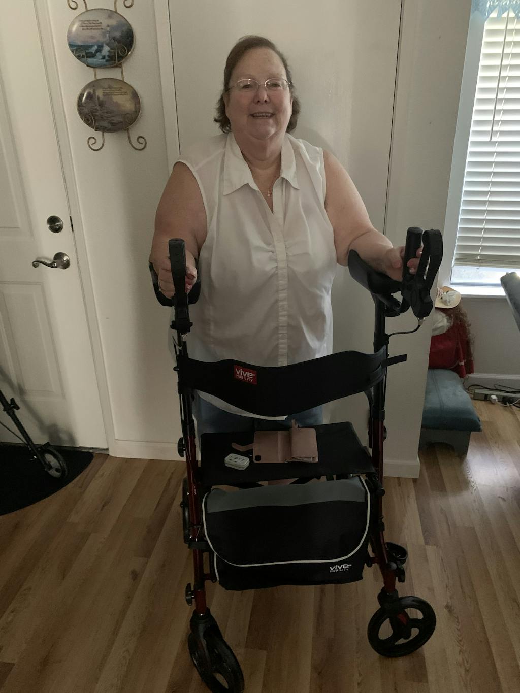 Upright Rollator Walker - Standing Rollator with Seat - Vive Health