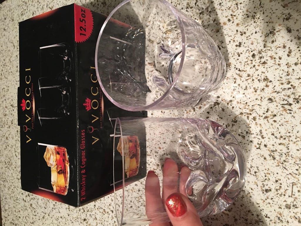 Vivocci Unbreakable Thumb Indent Whiskey Glasses 12.5 oz