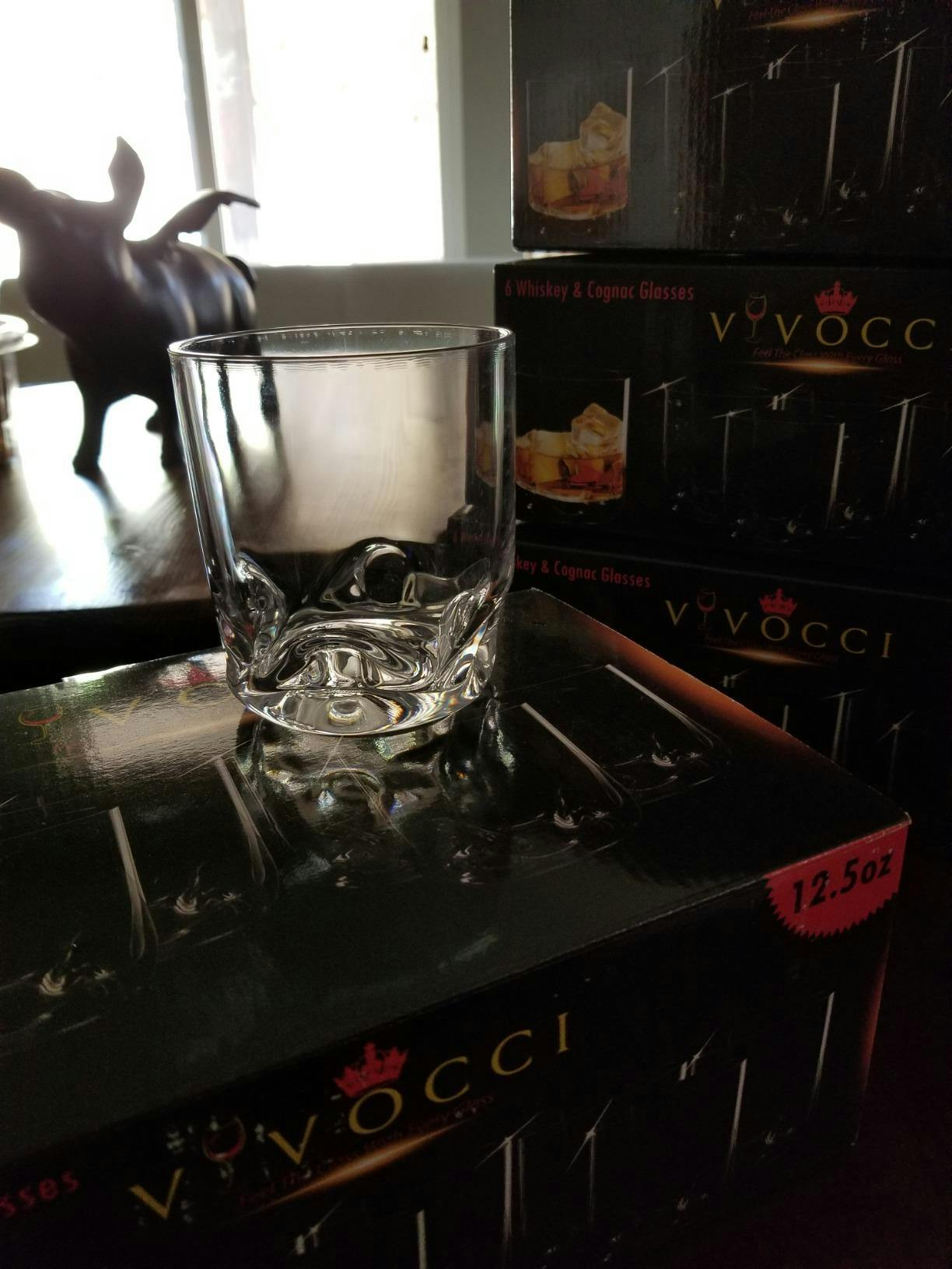 Vivocci Unbreakable Thumb Indent Whiskey Glasses 12.5 oz