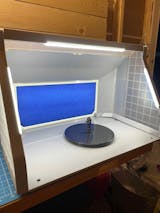 Portable Airbrush Paint Spray Booth Kit w/ 3 LED Lights Turn Table & Filter  Hose