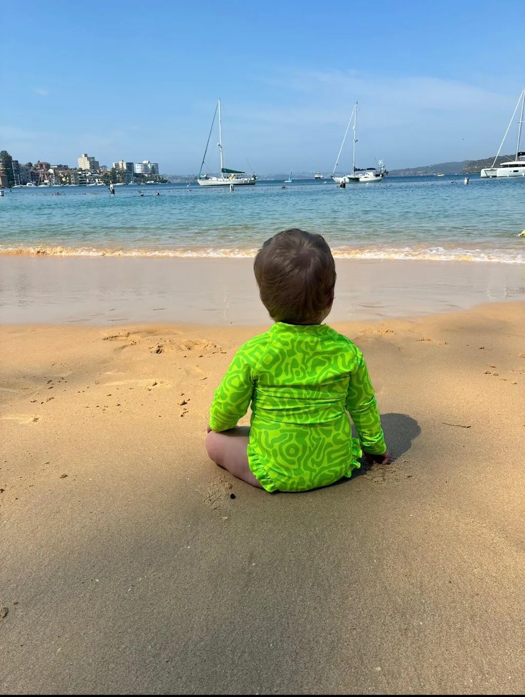 Baby Girls Long Sleeve Swimsuit - Lime Light Print