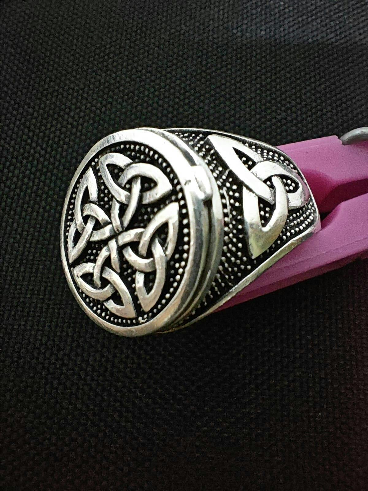 Celtic Triquetra Poison Ring 925 Sterling Silver | VKNG Jewelry