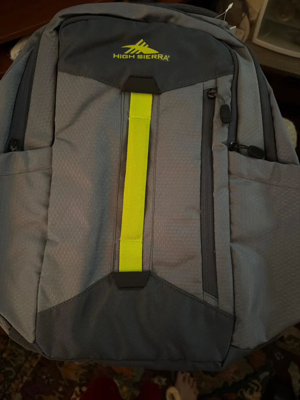 High Sierra Backpack w/ Device Sleeve & Adjustable Straps, Grey Blue (Open Box)