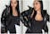 Fashion PU Puff Sleeve Solid Color Coat