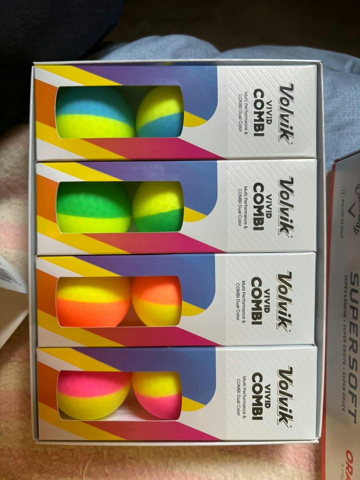 Volvik Vivid Combi Golf Balls | Dual-Color Alignment Design