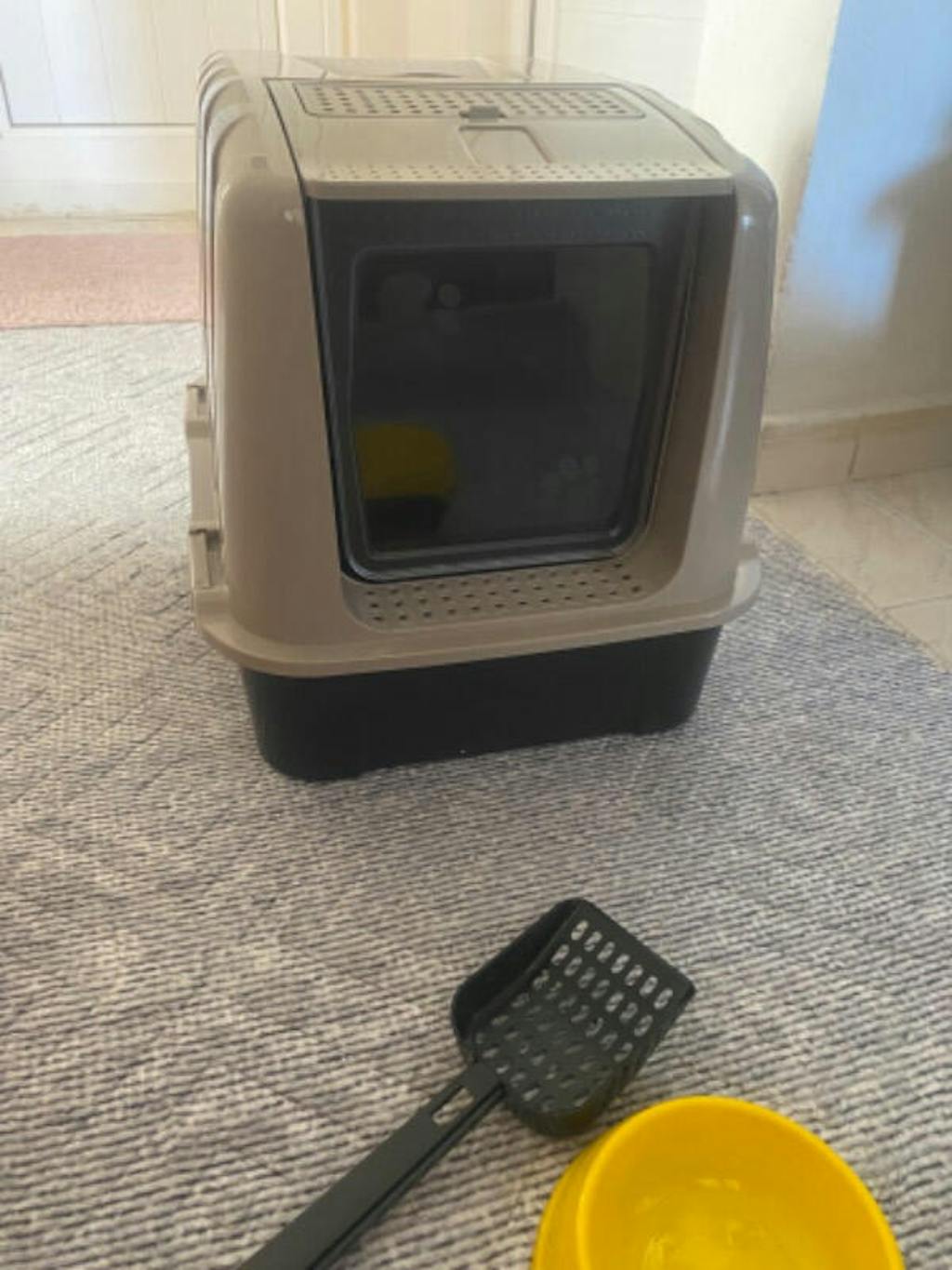 Lüks Kapalı Kedi Tuvaleti, Filtreli ve Kürek Hediyeli, 52x37,5x39 cm - VN11003