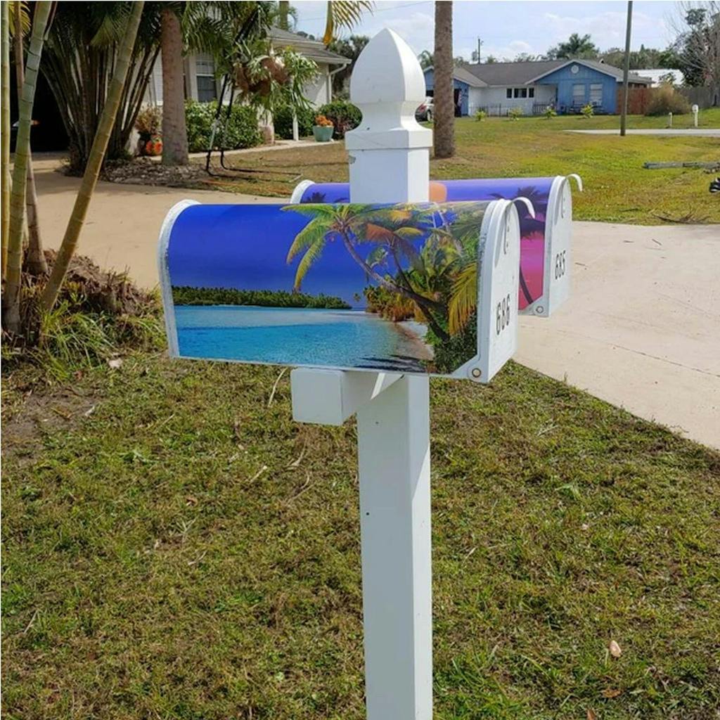 Palm Tree Mailbox Cover Magnetic - Summer Beach Decorative VWAQ - MBM1