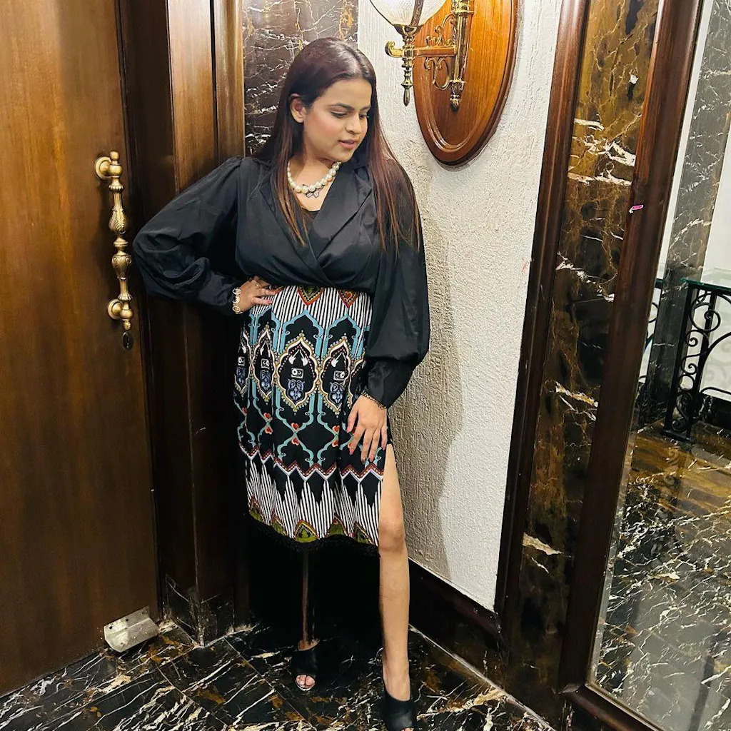 Tribal Printed A-line Midi Dress