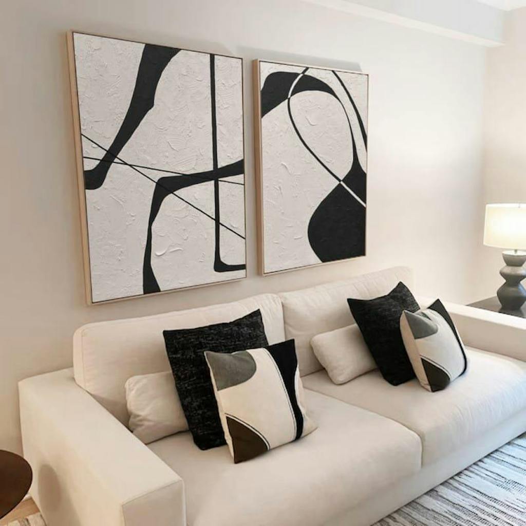 WALL ART| Abstract Textured Painting Set of 2 -LP#0001