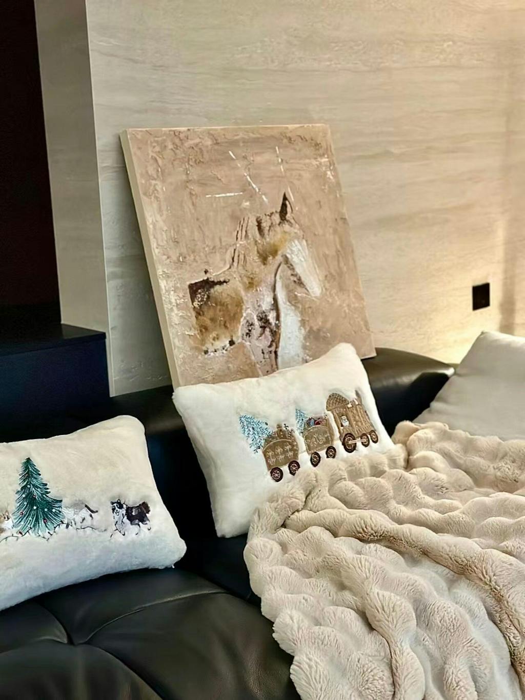 Wabi-Sabi Abstract Horse Canvas Art -AK#0137