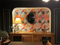 Avila Asymmetrical Wood Wall Mirror（Shipping Now）