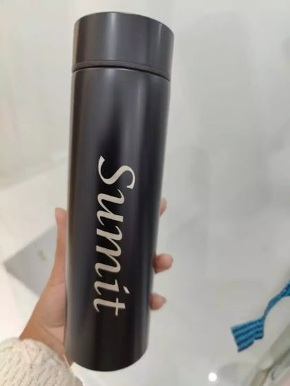 Personalized Black Smart Temperature Water Bottle –
