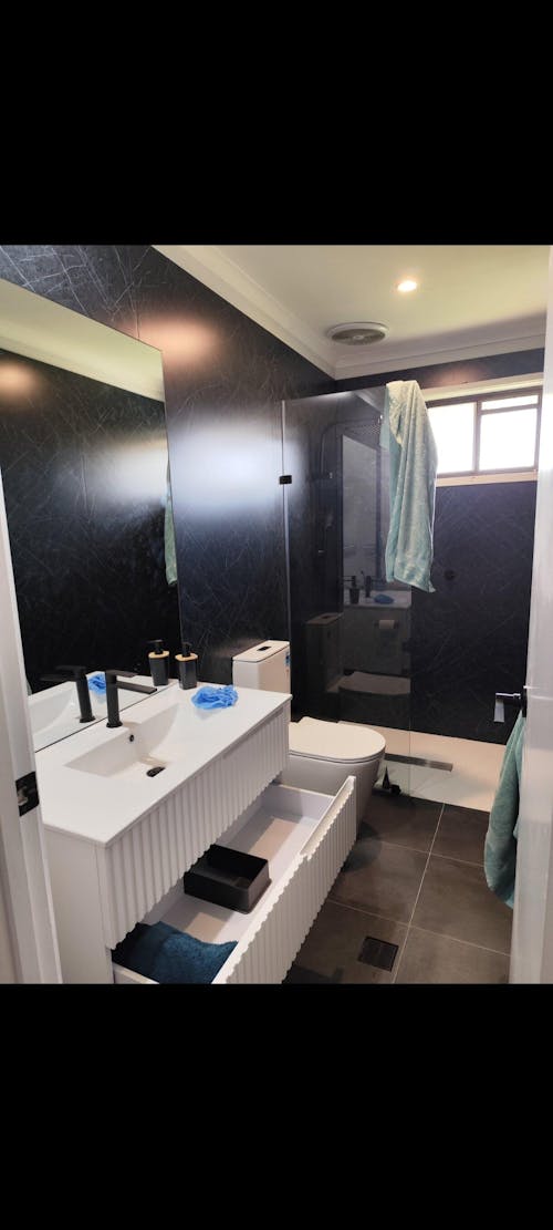 Black Sensa Bathroom Wall Panel