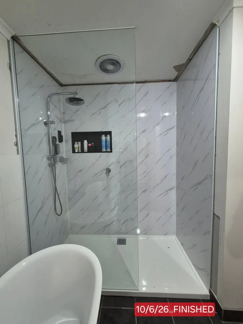Bianco Carrara Marble Bathroom Wall Panel