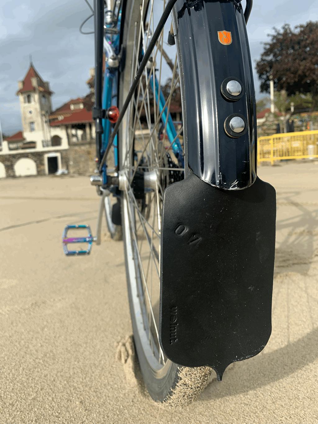 Bicycle Fender Leather Mud Flaps Walnut
