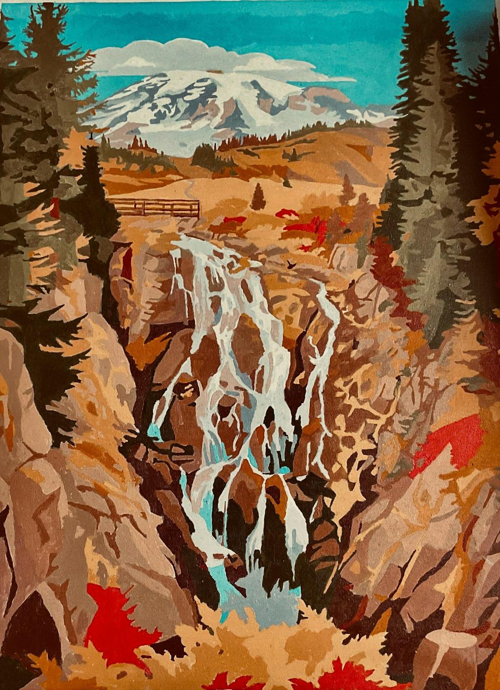 Myrtle Falls - Mount Rainier | Paint by Numbers Kit