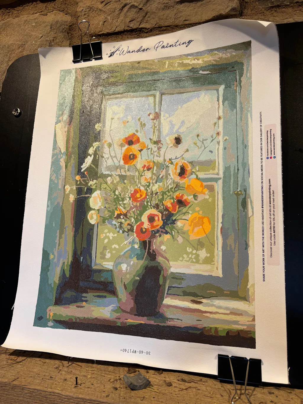 Wildflowers on a Rustic Windowsill | Paint by Numbers Kit