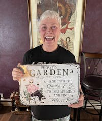 And Into The Garden I Go Gardening Girl - Garden Sign - Personalized Custom Classic Metal Signs