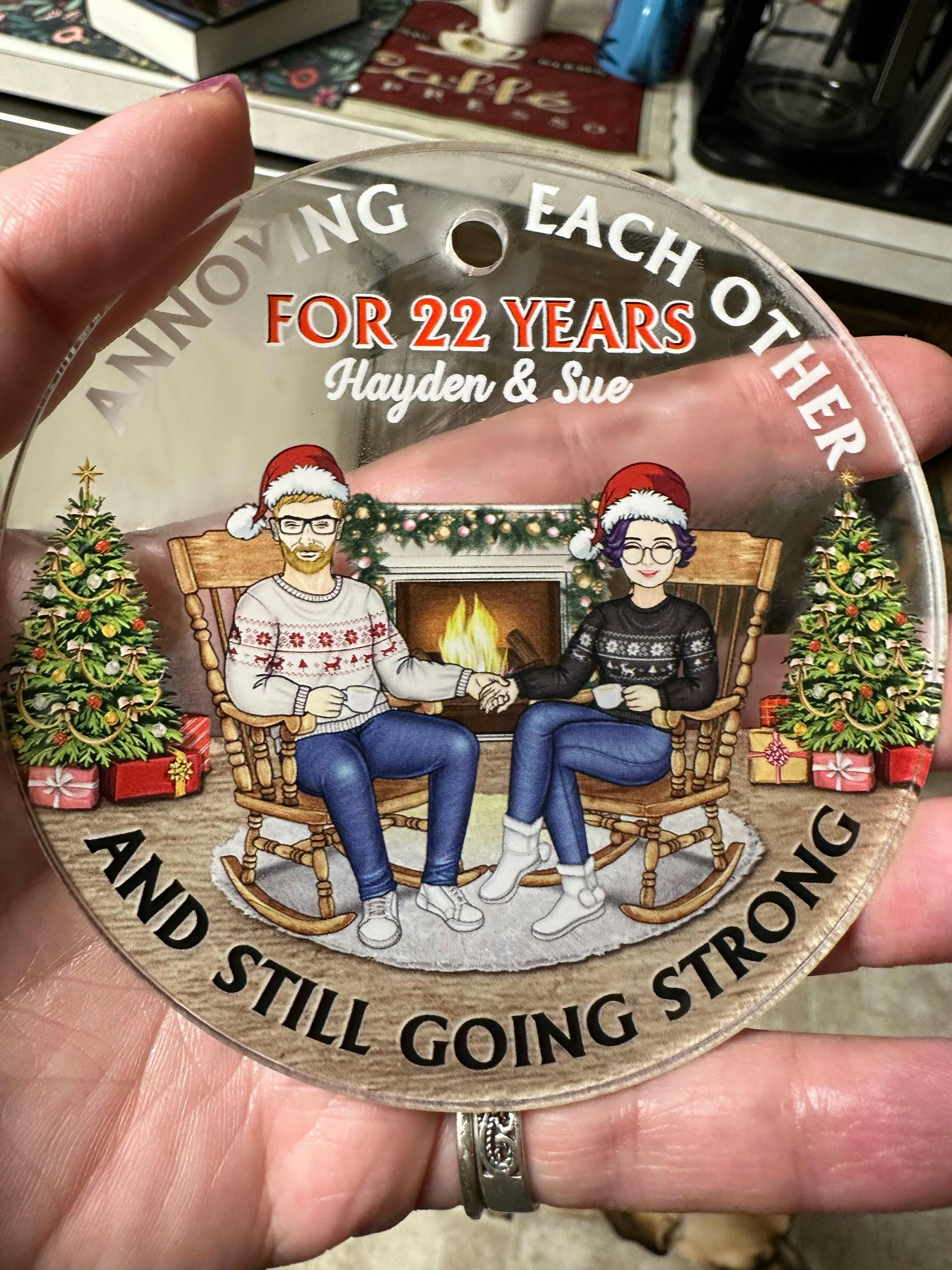 Annoying Each Other For Years - Personalized Circle Acrylic Ornament Christmas Anniversary Gift For Couple Husband Wife Fam131001dohg