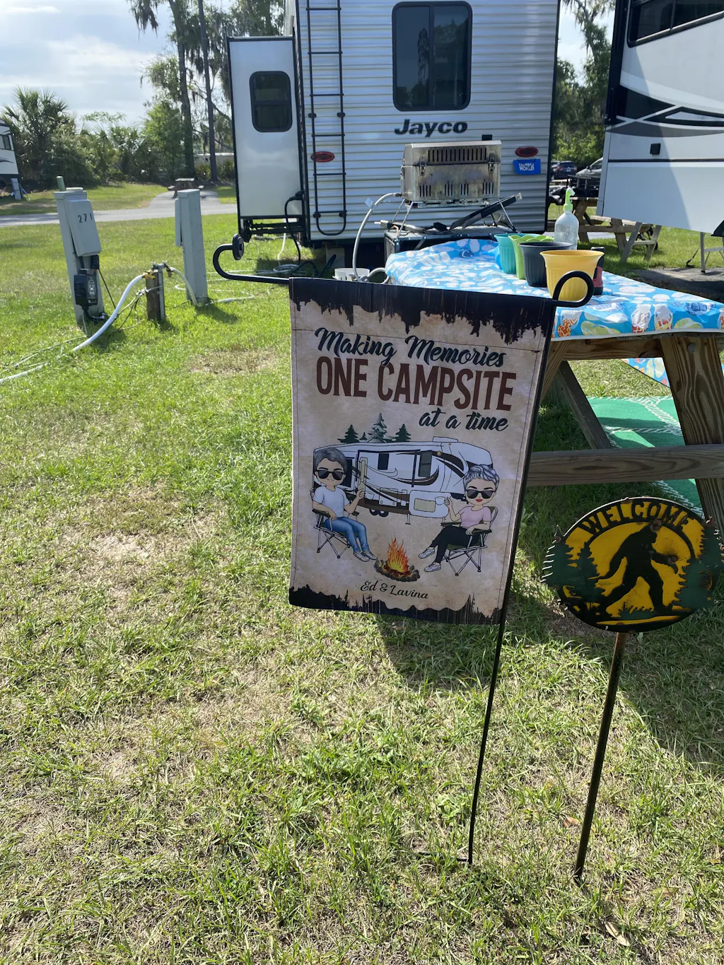Personalized Family Camping Flag Sign - Best Gift For The Whole Family, Drive Slow Drunk Campers Matter - LZ0CC8 main image 1