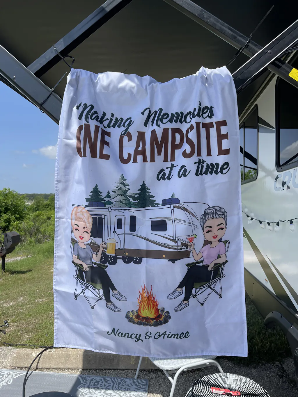 Personalized Camping Couple Spare Tire Covers - Gift Idea For Couple/Camping Lovers - Drive Slow Drunk Campers Matter