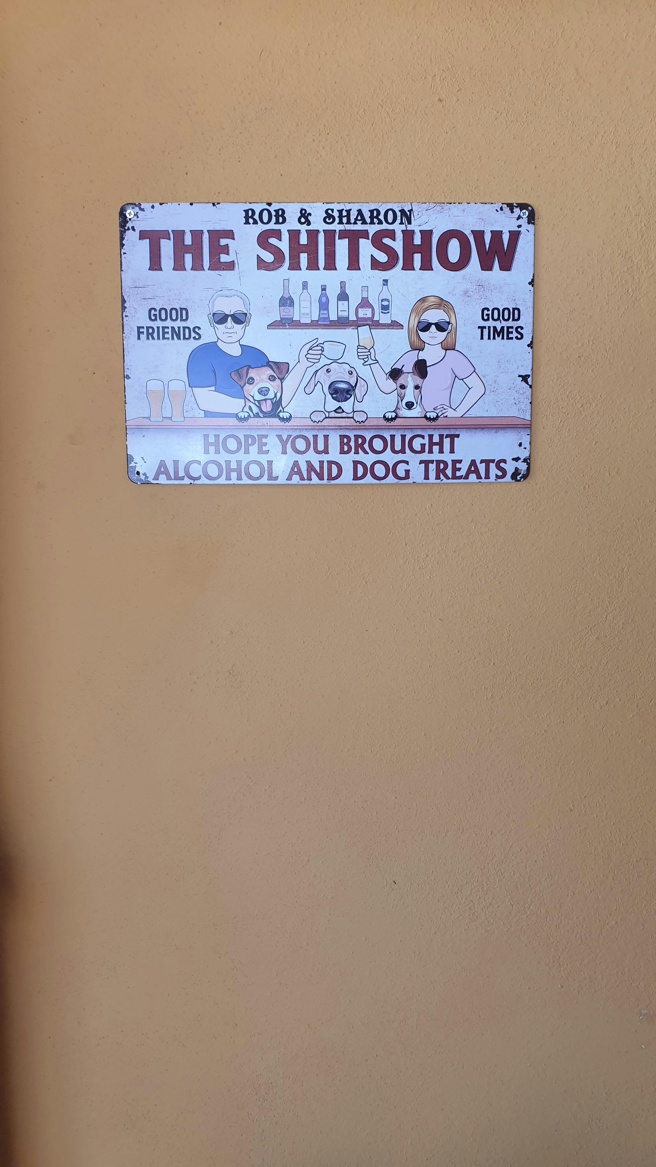 Hope You Brought Alcohol And Dog Treats Couple Husband Wife Summer - B