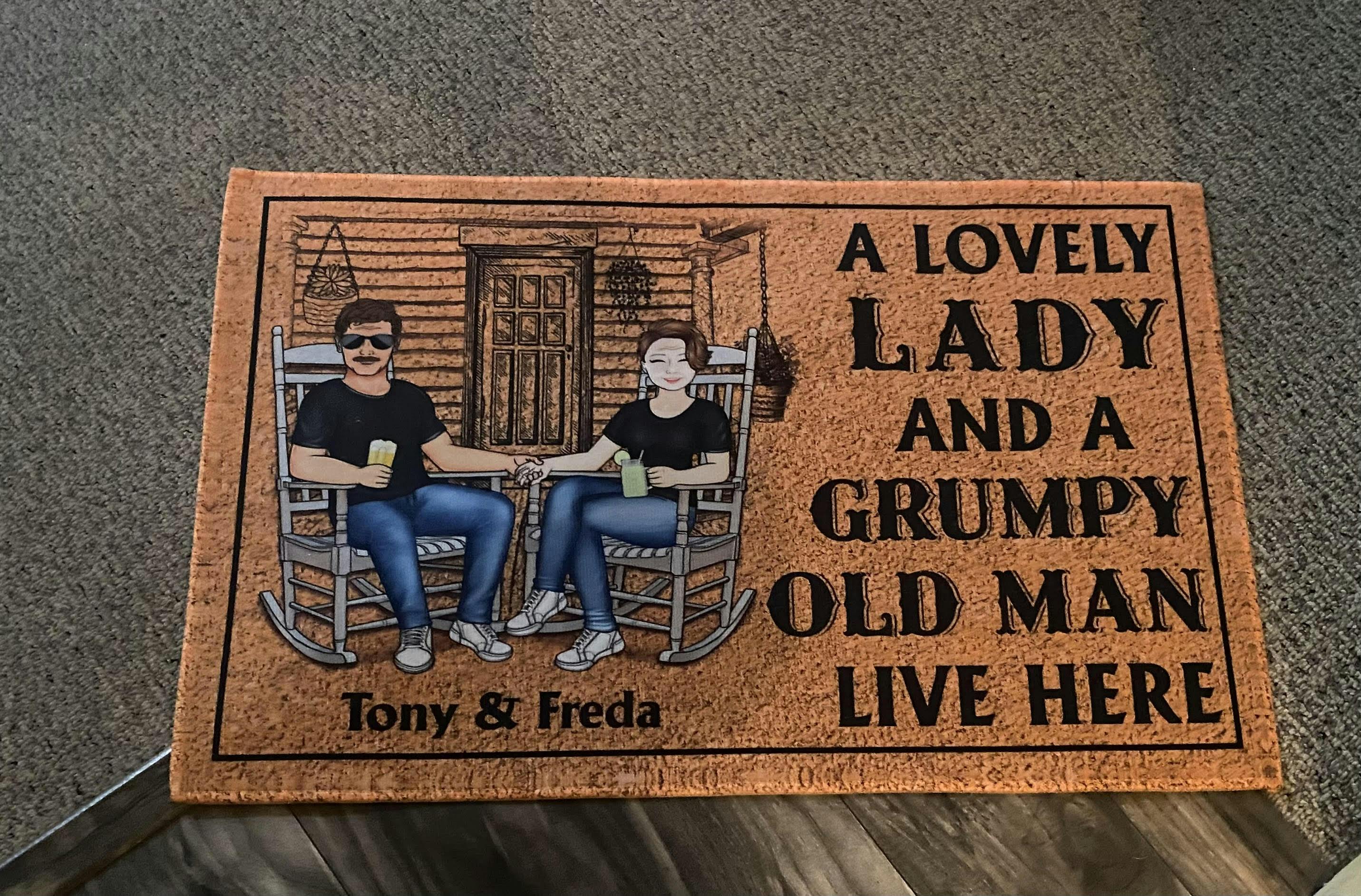 Family Couple A Lovely Lady And A Grumpy Old Man Live Here - Couple Gi ...