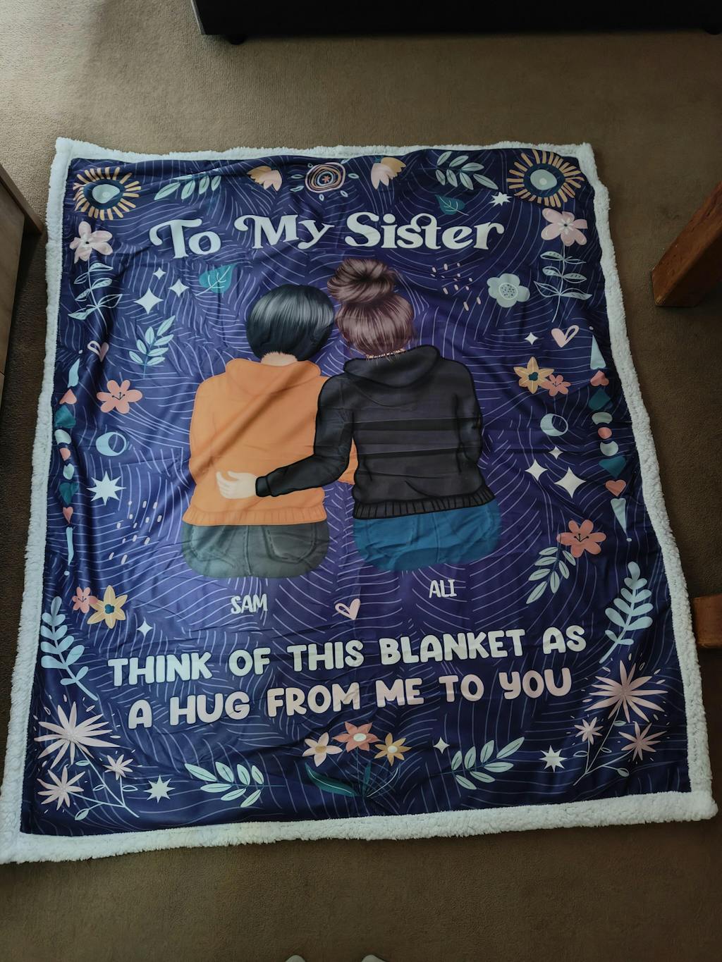 Think Of This Blanket Gift For Sisters Personalized Fleece Blanket