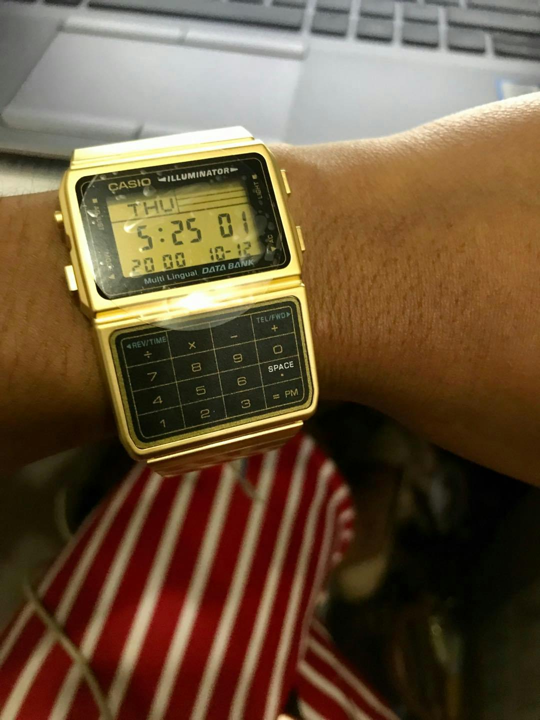 casio calculator watch gold