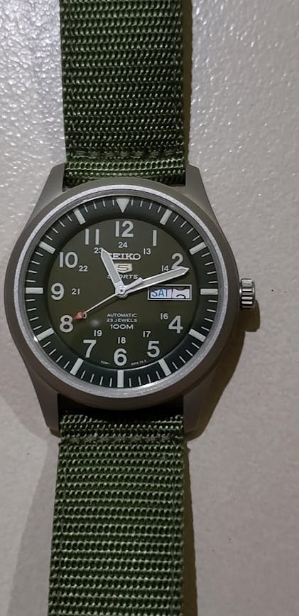 SEIKO SNZG09K1 Automatic Nylon Strap Watch for Men Watch