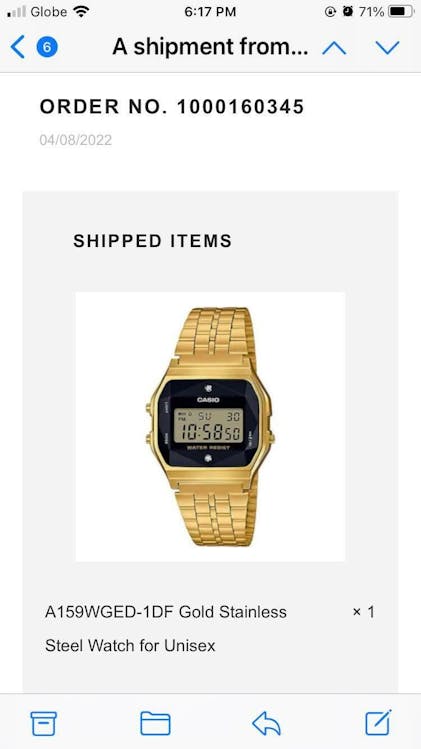 Casio a159w clearance gold