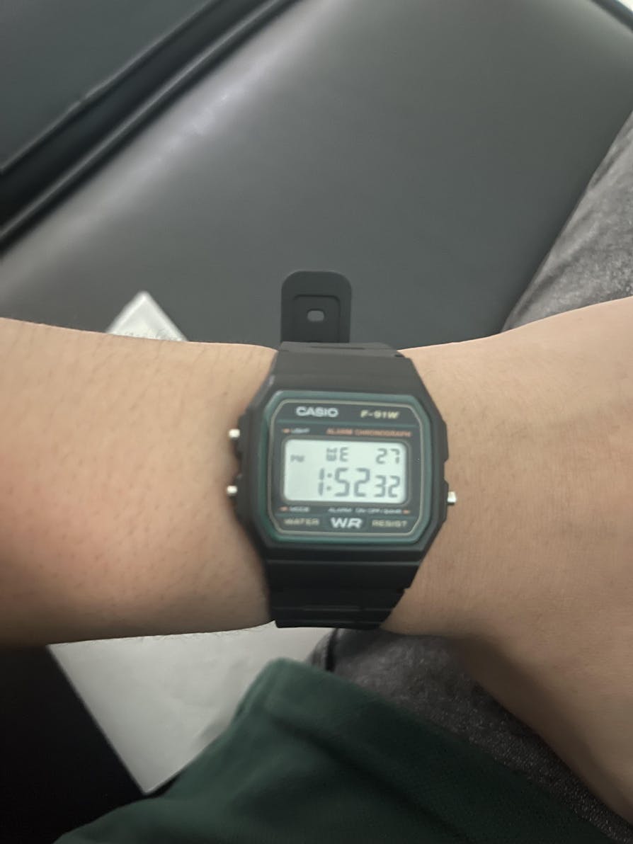 Casio F 91W 3DG Black Resin Strap Watch for Men and Women