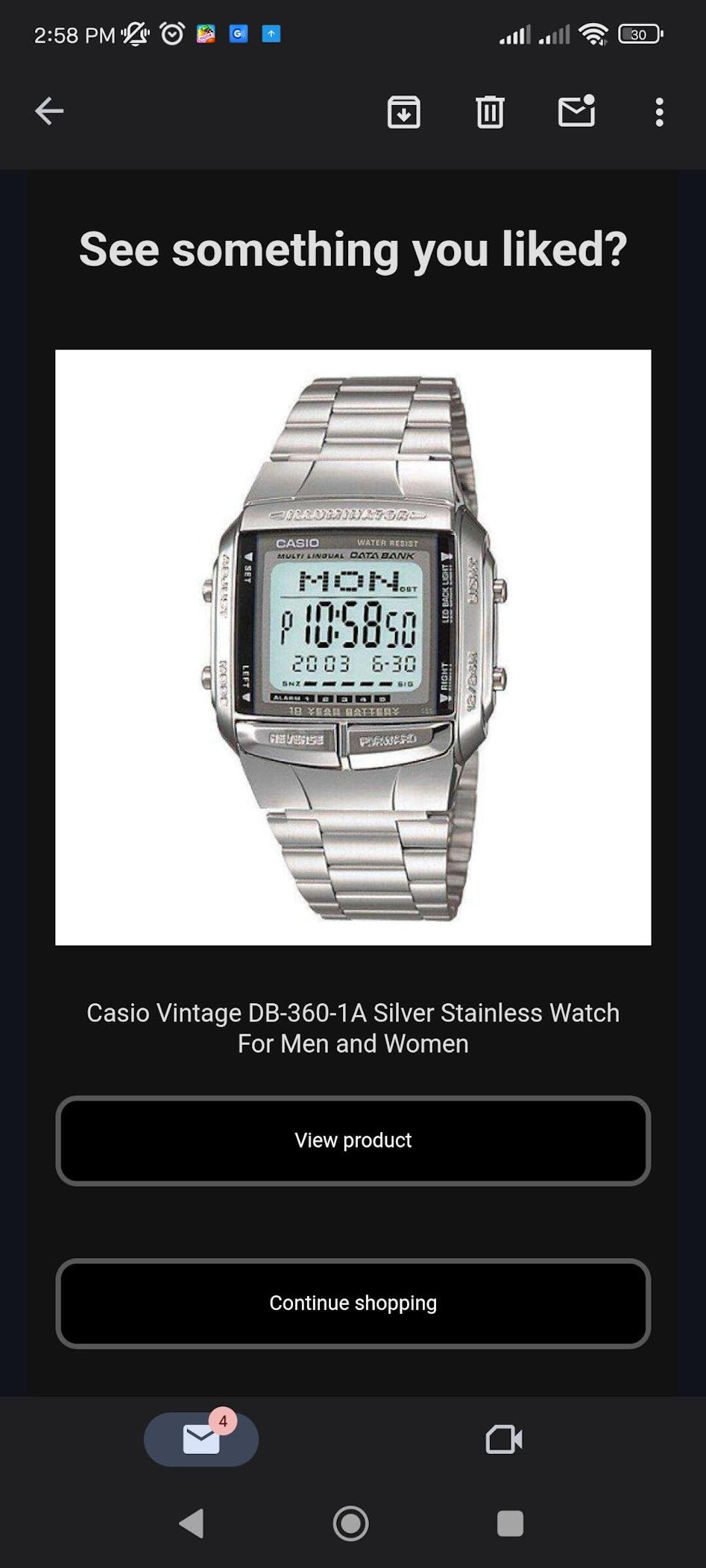 Casio W-218HD-1A Silver Stainless Steel Watch for Men