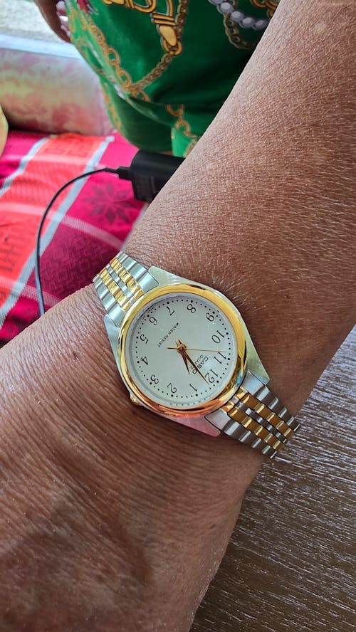 Casio Vintage LTP-1129G-7BRDF Silver & Gold Stainless Watch for Women